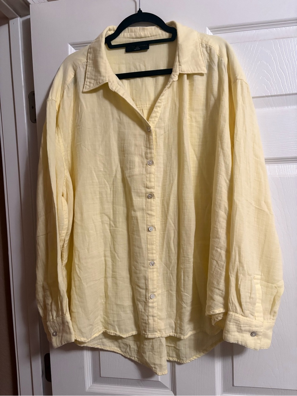 Lane Bryant button up blouse top gauze cotton coastal office comfy soft 22/24